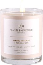 Plantes & Parfums Intens Amber Plantaardige Geurkaars - Houtachtige & Kruidige Geur - 180g - 40u