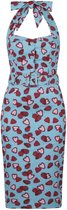 Collectif Wanda Strawberry 50's Pencil Jurk Blauw