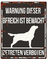 D&D Waakbord / Warning sign square retriever de Zwart 20x25cm