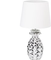 Relaxdays tafellamp ananas - zilver - met stroomkabel - lamp - sierlamp - designerlamp
