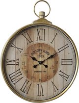 Wandklok - wanddecoratie - rond - klok metaal - voor binnen - Old town -  67x87 cm