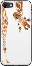 iPhone 8/7 hoesje siliconen - Giraffe - Soft Case Telefoonhoesje - Giraffe - Transparant, Bruin