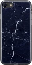 Leuke Telefoonhoesjes - Hoesje geschikt voor iPhone SE (2020) - Marmer Navy - Soft case - TPU - Marmer - Blauw