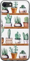 iPhone 8/7 hoesje siliconen - Cactus - Soft Case Telefoonhoesje - Planten - Transparant, Groen