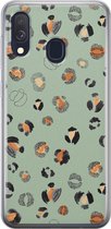 Leuke Telefoonhoesjes - Hoesje geschikt voor Samsung Galaxy A40 - Luipaard baby leo - Soft case - TPU - Luipaardprint - Blauw