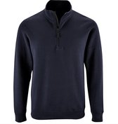 SOLS Heren Stan Contrast Zip Neck Sweatshirt (Franse marine)