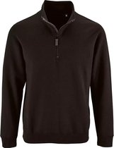 SOLS Heren Stan Contrast Zip Neck Sweatshirt (Zwart)