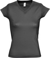SOLS Dames/dames Maan V Hals T-Shirt met korte mouwen (Donkergrijs)