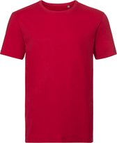 Russell Heren Authentiek Puur Organisch T-Shirt (Klassiek rood)