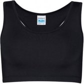 AWDis Gewoon Cool Womens/Ladies Sleeveless Girlie Sports Crop Top (Jet Zwart)