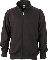 James and Nicholson Unisex Workwear Sweat Jacket (Zwart)