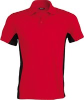 Kariban Heren Poloshirt met korte mouwen (Dual Colour) (Rood/zwart)