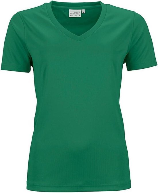 James and Nicholson Dames/dames Actief V Hals T-Shirt (Groen)
