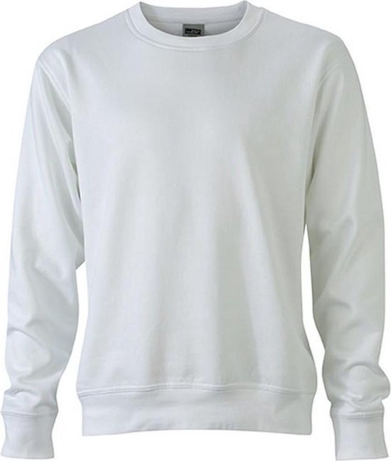 James and Nicholson Uniseks werkkleding Sweatshirt (Wit)