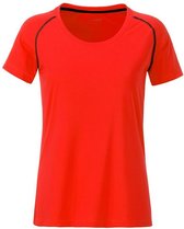 James and Nicholson Dames/Dames Sport T-Shirt (Helder oranje/zwart)