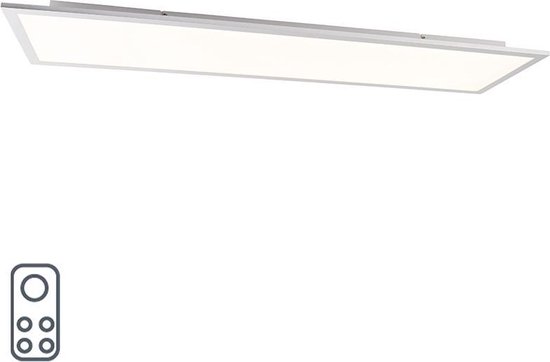 QAZQA liv - Moderne Dimbare LED paneel | Plafondlamp met Dimmer - 1 lichts - L 1200 mm - Staal - Woonkamer | Slaapkamer | Keuken