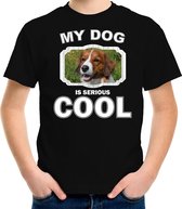 Kooiker honden t-shirt my dog is serious cool zwart - kinderen - Kooikerhondjes liefhebber cadeau shirt S (122-128)