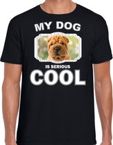 Shar pei honden t-shirt my dog is serious cool zwart - heren - Shar peis liefhebber cadeau shirt XL