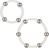 CalExotics - Steel Beaded Silicone Ring Set - Rings Transparant