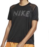 Nike - Dri-FIT Miler SS Shirt - Hardloopshirt met Mesh - M - Zwart