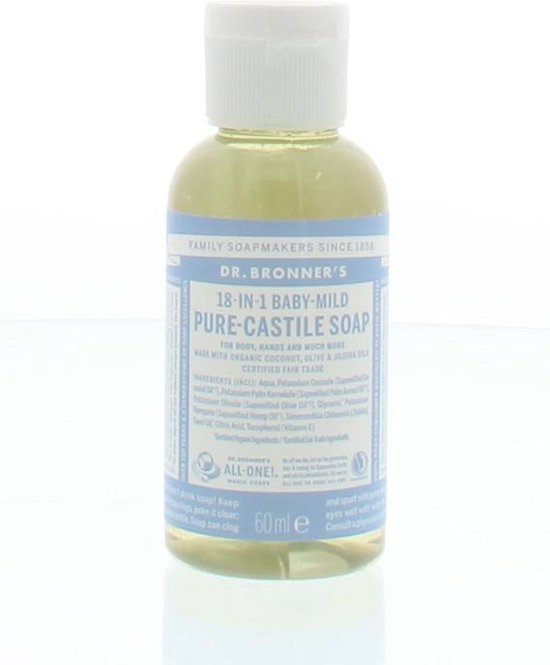 Dr Bronners magic zeep Baby mild (60ml) bol