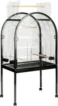 Duvo+ Pearl papegaaikooi chrome Zwart 90x55x155cm