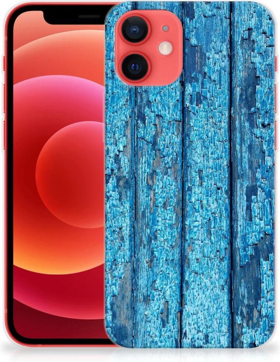 iPhone 12 Mini Bumper Hoesje Wood Blue