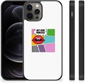 Silicone Back Case Geschikt voor iPhone 12 Pro Max Telefoon Hoesje met Zwarte rand Popart Princess