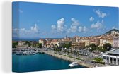 Une marina en Corse Toile 40x20 cm - Tirage photo sur toile (Décoration murale salon / chambre)