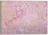 Dibond - Roze/Geel blad - 40x30cm Foto op Aluminium (Wanddecoratie van metaal)
