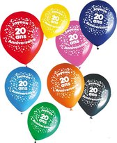 SUD TRADING - 8 ballonnen 20 jaar - Decoratie > Ballonnen