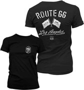 Route 66 Dames Tshirt -L- Los Angeles Zwart
