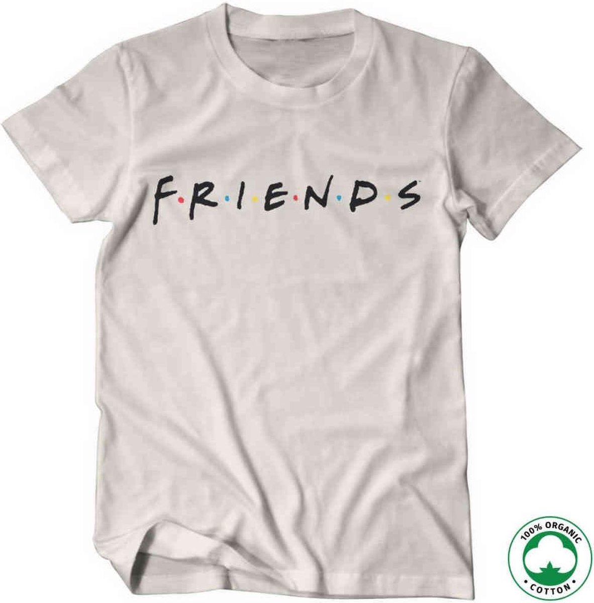 Friends Heren Tshirt -2XL- Logo Organic Creme | bol.com