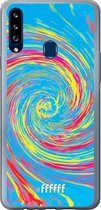 Samsung Galaxy A20s Hoesje Transparant TPU Case - Swirl Tie Dye #ffffff