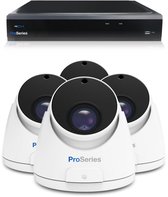 ProSeries Sony camerabewaking set met 4 x 8MP UHD bekabelde Dome camera