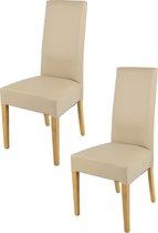 Tommychairs Luisa - Eetkamerstoelen - Set van 2 - Eikenhout & Beige - Kunstleer