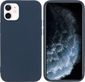 iPhone 12 Mini hoesje - iPhone 12 Mini case - hoesje iPhone 12 Mini - Siliconen hoesje - Donkerblauw - iMoshion Color Backcover