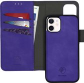 iPhone 12 Mini hoesje bookcase - iPhone 12 Mini wallet case - hoesje iPhone 12 Mini bookcase - Kunstleer - Paars - iMoshion Uitneembare 2-in-1 Luxe Bookcase
