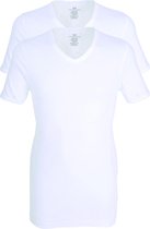 Gotzburg heren T-shirts slim fit V-hals (2-pack) fine rib - wit - Maat: L