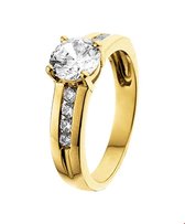 The Jewelry Collection Ring Zirkonia - Geelgoud