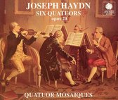 Klassiek schilderij van vier musici met violen en bladmuziek voor Joseph Haydn's Six Quatuors opus 20.