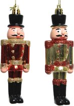 4x Kerstboomhangers notenkrakers poppetjes/soldaten 9 cm - Kerstboomversiering kerstornamenten/kersthangers
