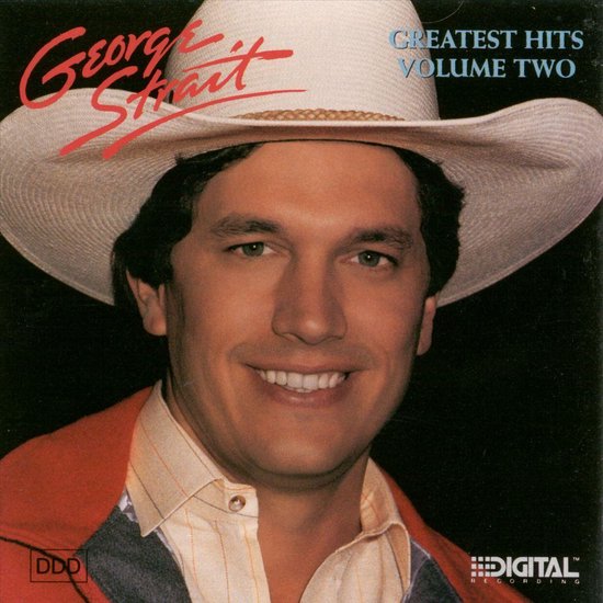 Albumhoes van George Strait's Greatest Hits Volume Two, met de zanger met een witte cowboyhoed en een oranje jas.