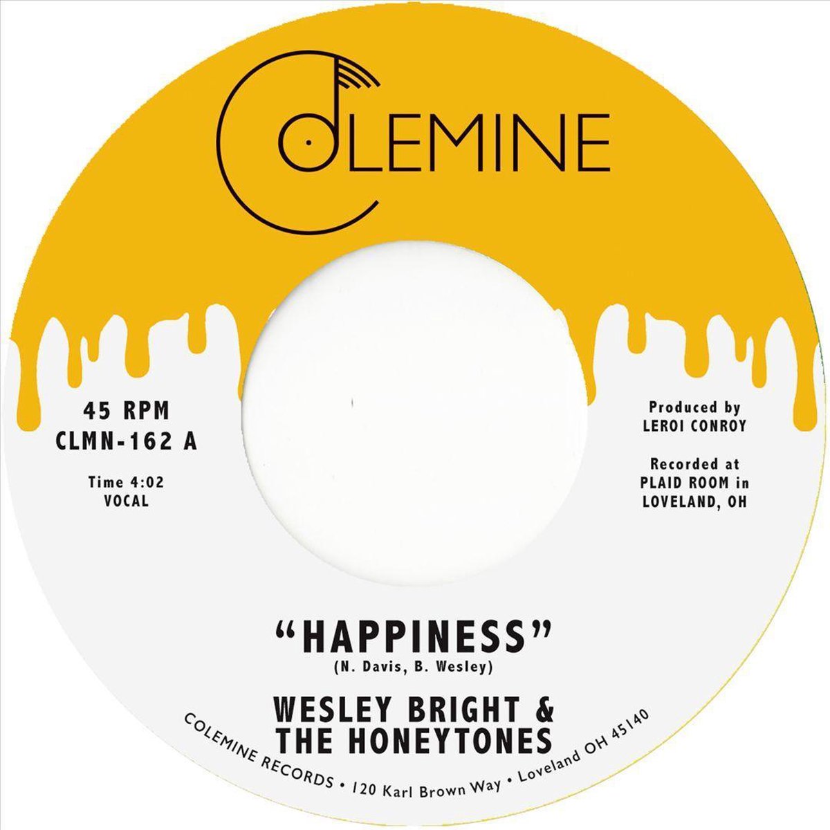 Wesley Bright & The Honeytones - Happiness (7" Single)