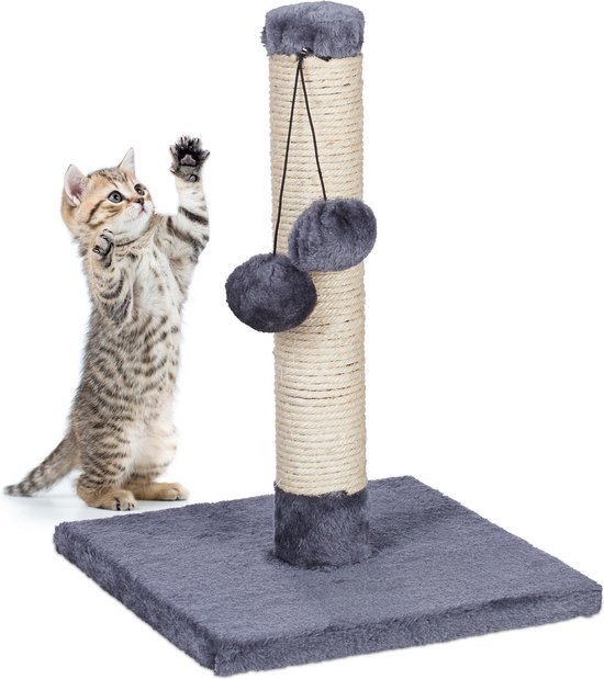gips Ontleden adverteren Relaxdays krabpaal klein - krabmeubel voor katten - kattenpaal - sisal  krabstam - 43... | bol.com