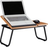 Relaxdays laptopstandaard hout - hoek instelbaar - laptoptafel - ergonomisch - bank - bed