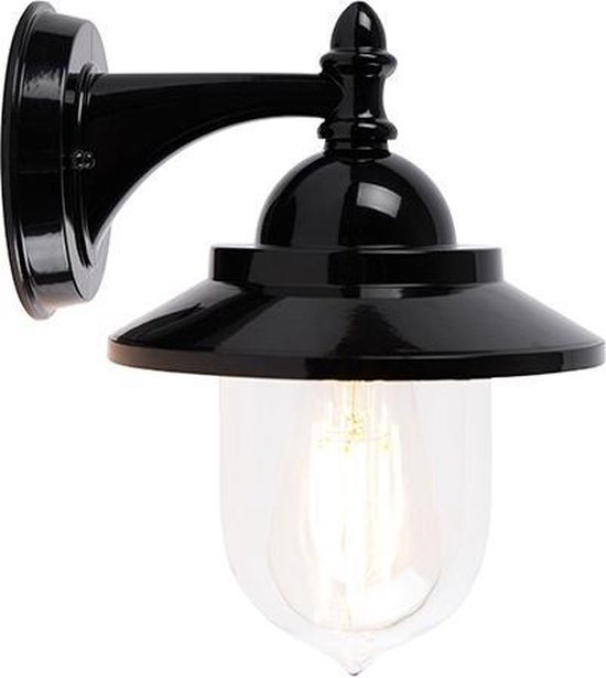 QAZQA oxford - Moderne Wandlamp voor buiten - 1 lichts - Ø 15.1 cm - Zwart - Buitenverlichting