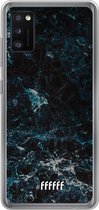 Samsung Galaxy A41 Hoesje Transparant TPU Case - Dark Blue Marble #ffffff