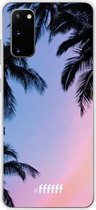 Samsung Galaxy S20 Hoesje Transparant TPU Case - Sunset Palms #ffffff