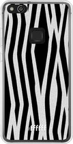 Huawei P10 Lite Hoesje Transparant TPU Case - Zebra Print #ffffff